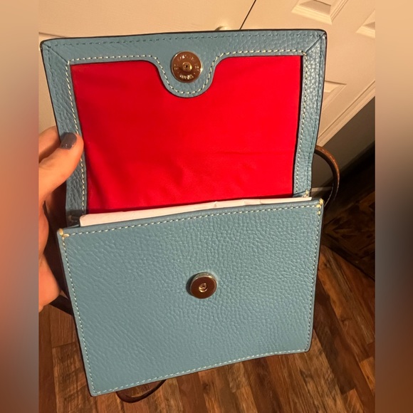 BRAND NEW Dooney and Bourke Gingy Flap Crossbody Purse Aqua Blue - Picture 7 of 15